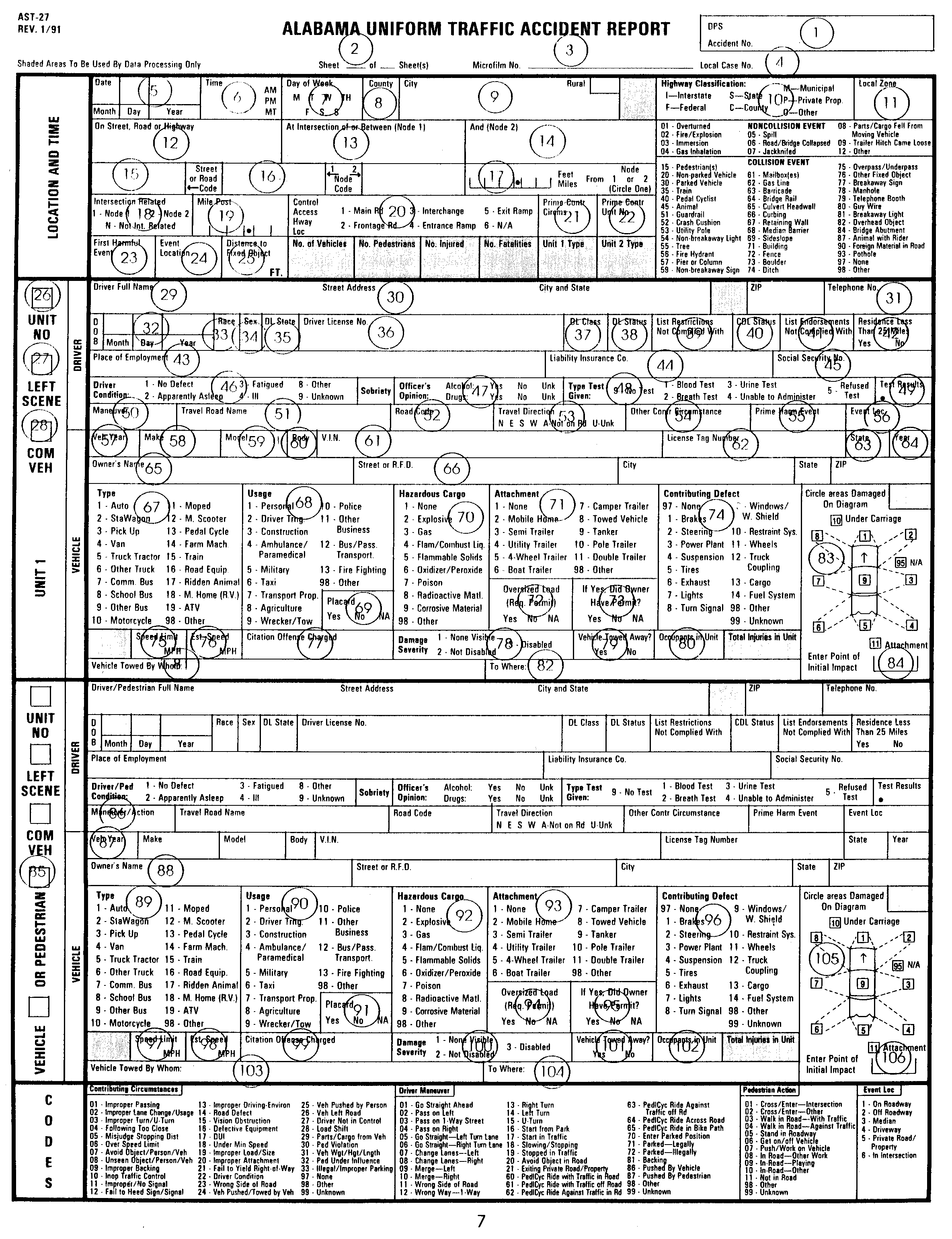 Alabama Police Report Form