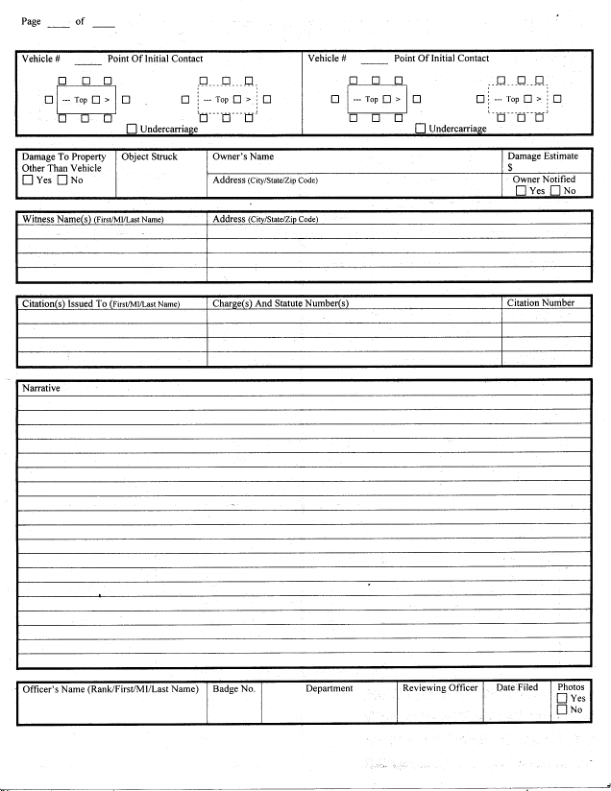 Arkansas Police Report Form